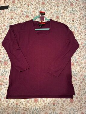 Banana Republic,  soft, oversized, tunic, burgundy, medium